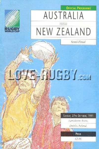 1991 Australia v New Zealand  Rugby Programme